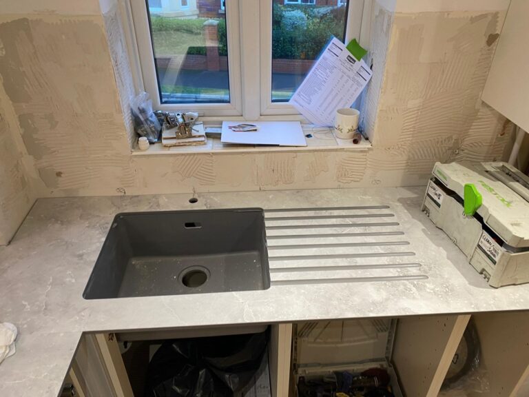 Compact laminate worktop with undermount sink in Poole