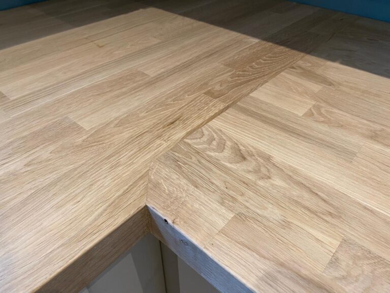 Solid oak kitchen worktop installed in Southampton