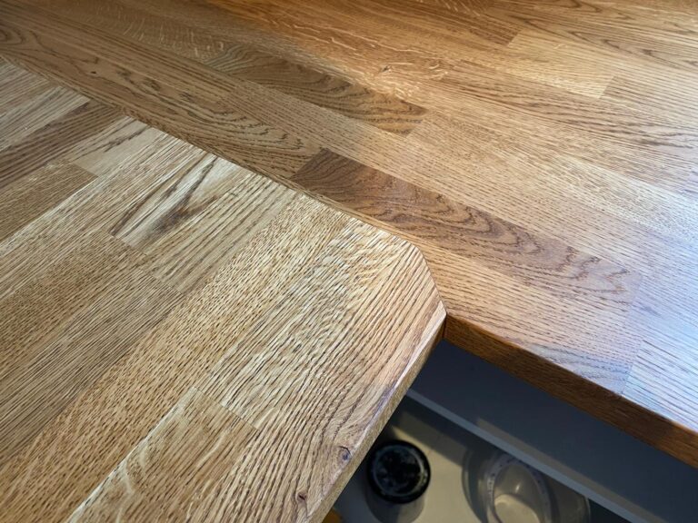 Solid oak kitchen worktop installed in Southampton