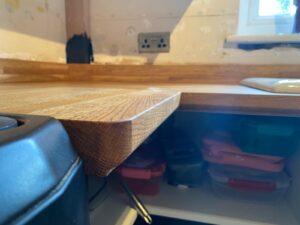 Solid oak kitchen worktop installed in Southampton
