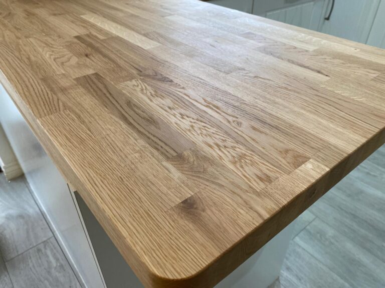 Solid oak kitchen worktop installed in Southampton