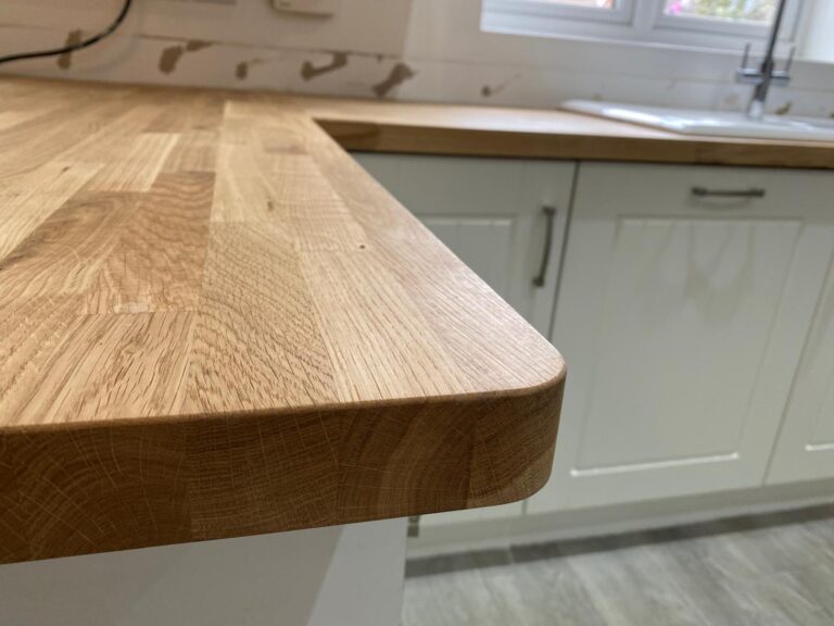 Solid oak kitchen worktop installed in Southampton