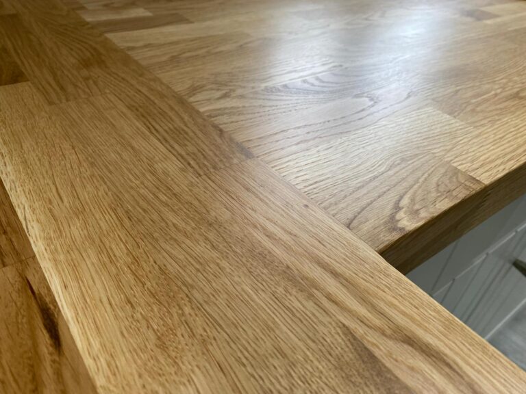 Solid oak kitchen worktop installed in Southampton